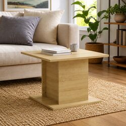 Beige Coffee Table with Dimensions 55.5x55.5x40cm and Durable Build