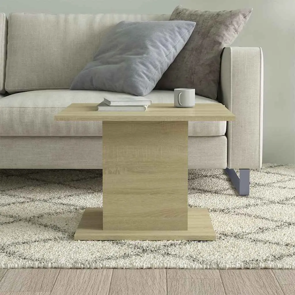 Coffee Table Beige Sonoma Oak Look 55.5x55.5x40cm Living Room Accent Furniture