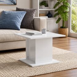 55.5cm Square High Gloss White Coffee Table