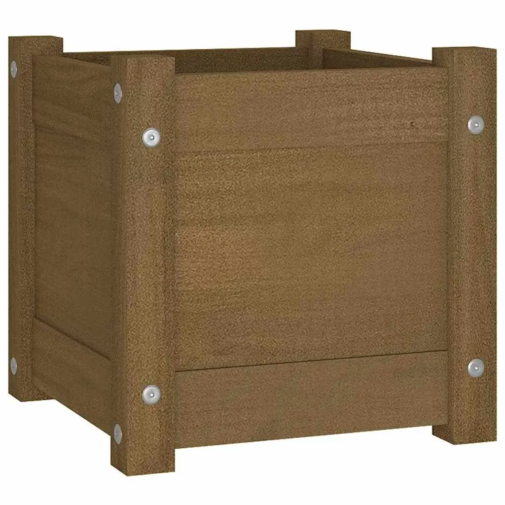 Wooden Planter Box for Garden Balcony Patio 31 x 31 x 31 cm Brown Solid Pinewood