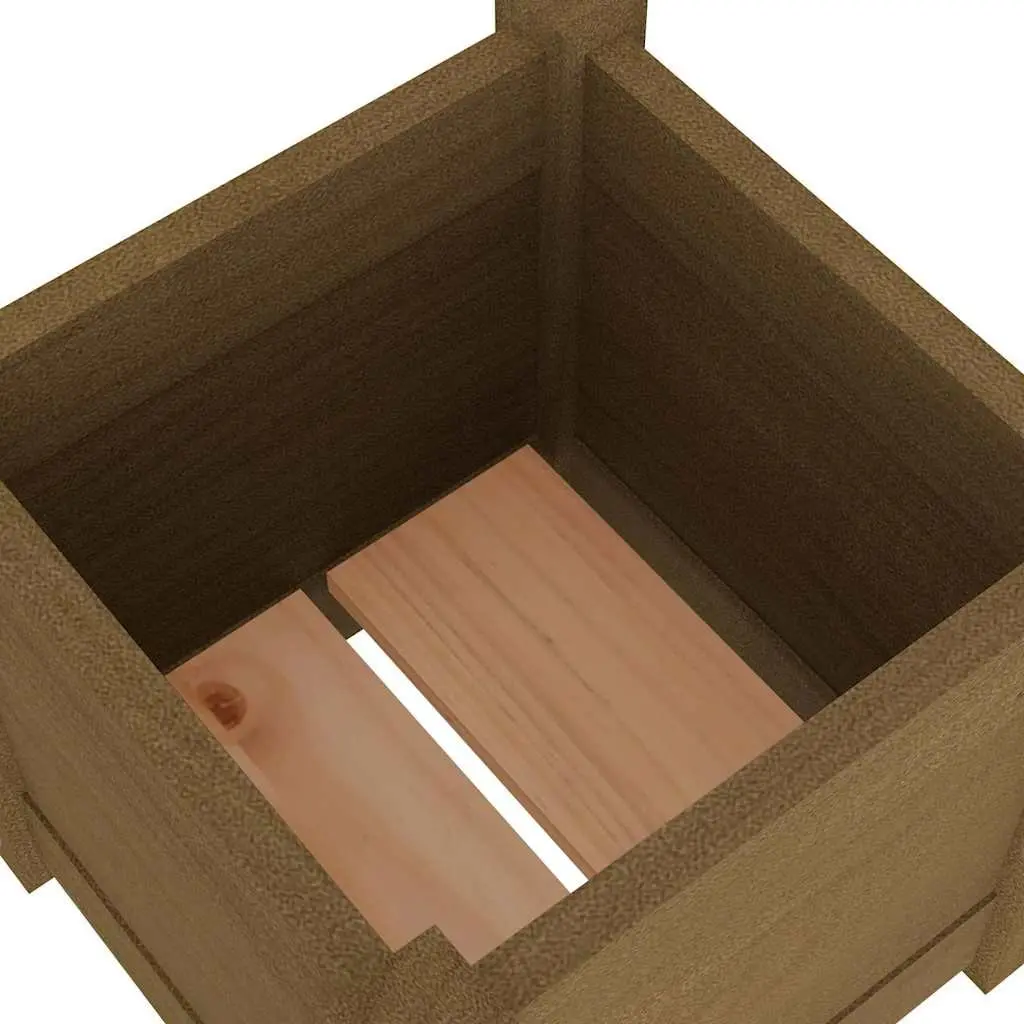 Wooden Planter Box for Garden Balcony Patio 31 x 31 x 31 cm Brown Solid Pinewood