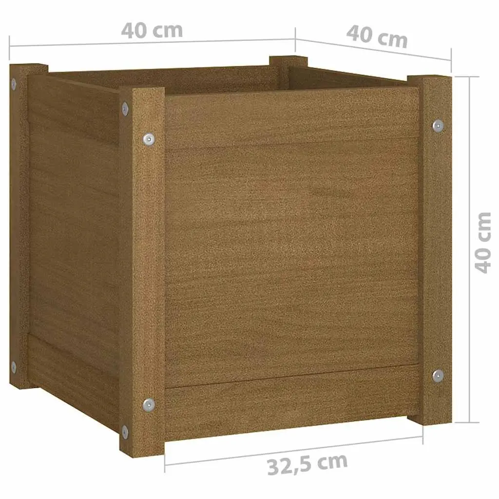 Garden Planter Box, Solid Pinewood, 40x40x40 cm