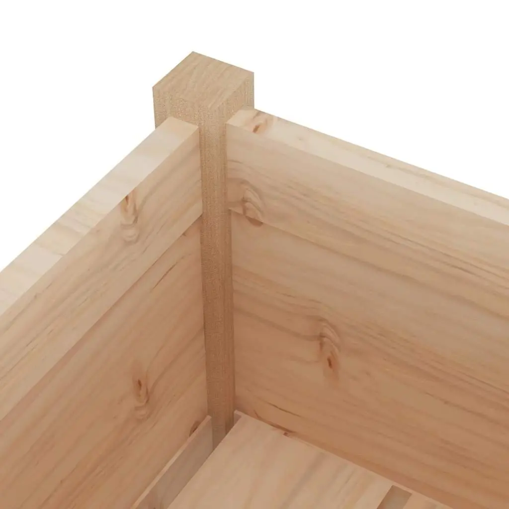 Garden Planter Box 31x31x70 cm Wooden Raised Bed Outdoor Flower Pot Container
