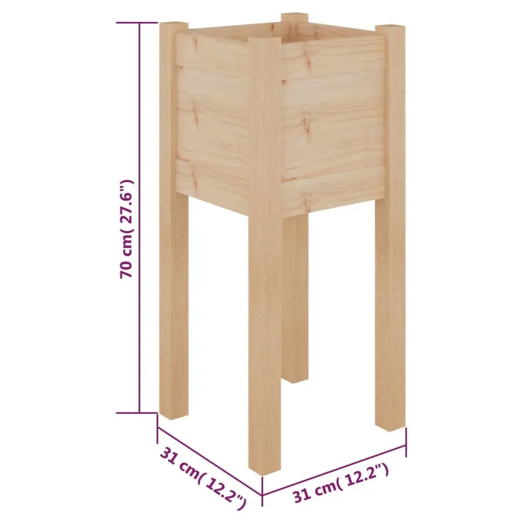 Garden Planters Outdoor 31x31x70 cm Wooden Raised Beds