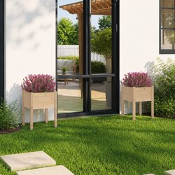 Garden Planters - 2pcs Wooden Raised Bed, 50x50x70 cm