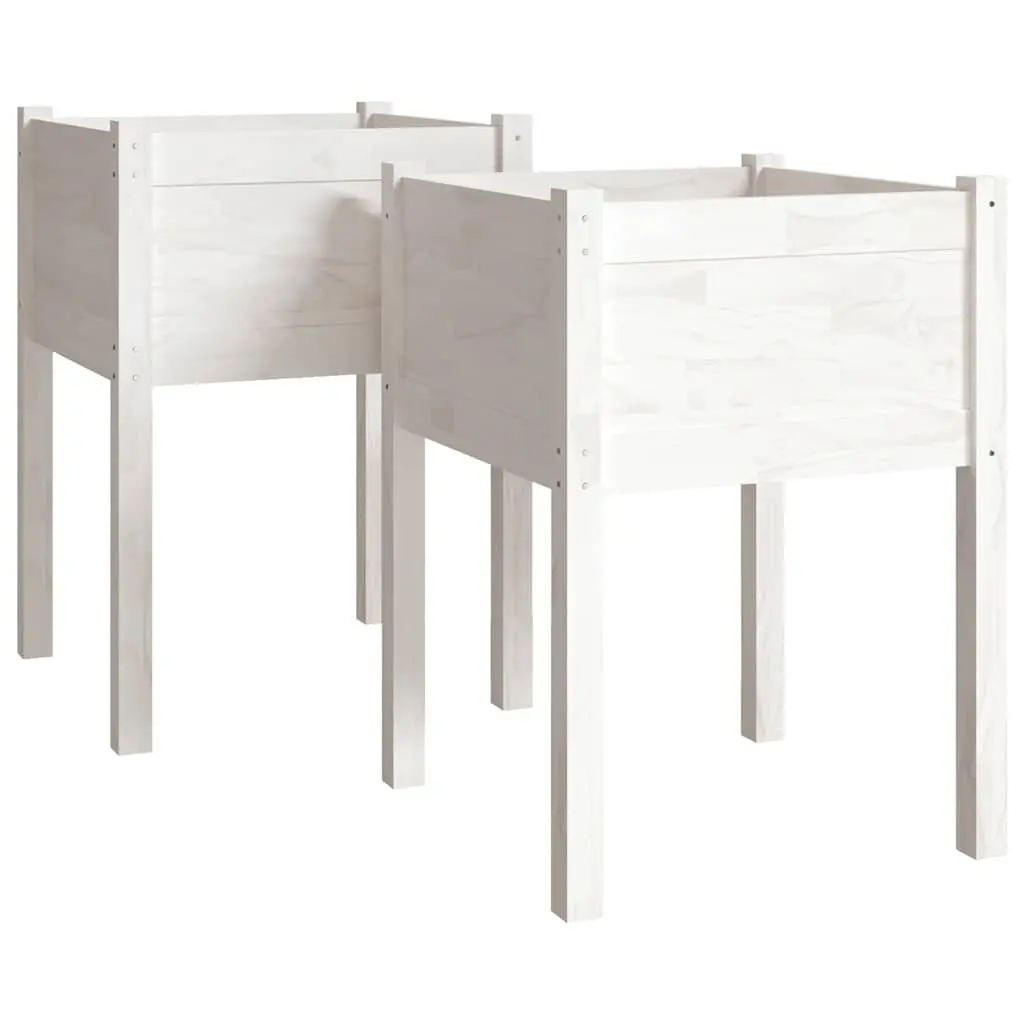 Wooden Garden Planters for Outdoor Use 50x50x70 cm Set of 2