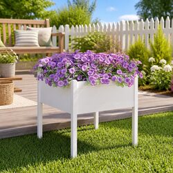 Garden Planter Box 70x70x70cm - Solid Pinewood White