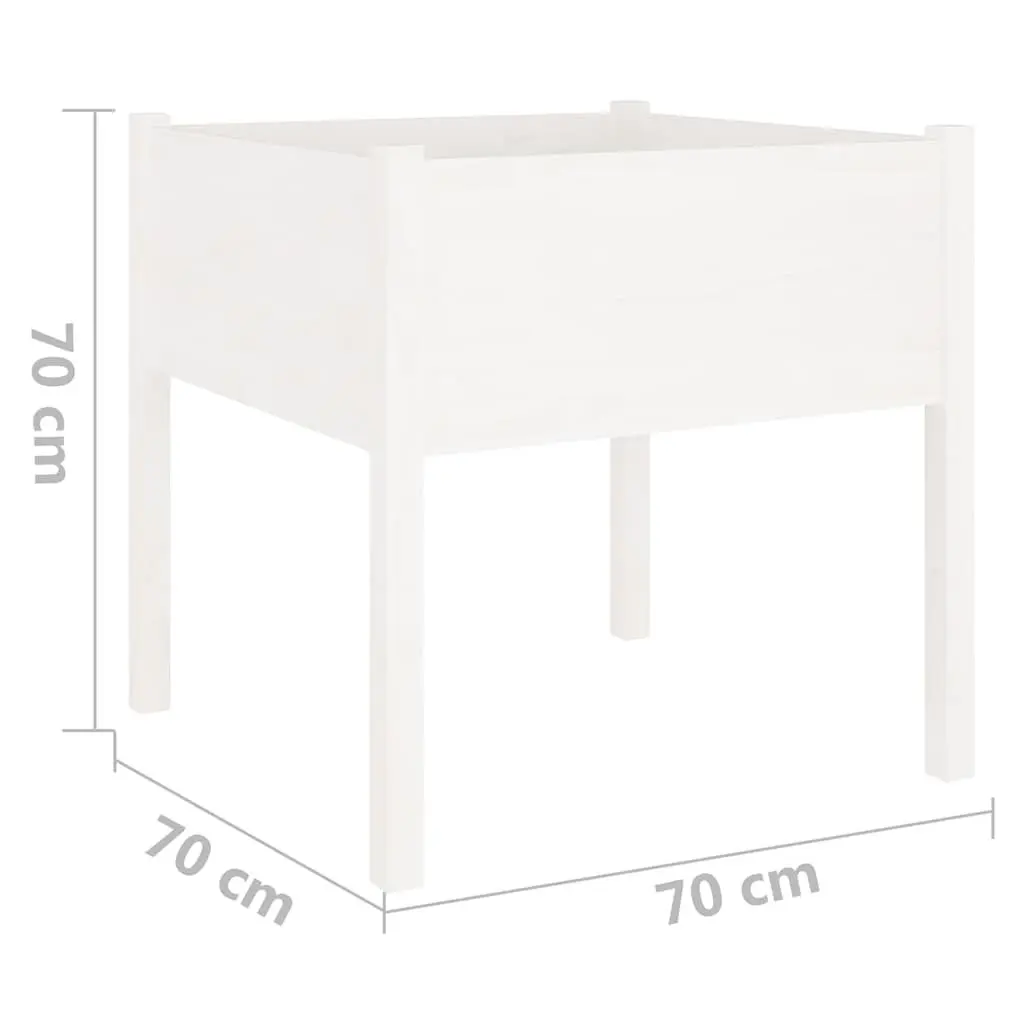 Garden Planters 2 pcs White 70x70x70 cm Outdoor Flower Boxes Deep Wide