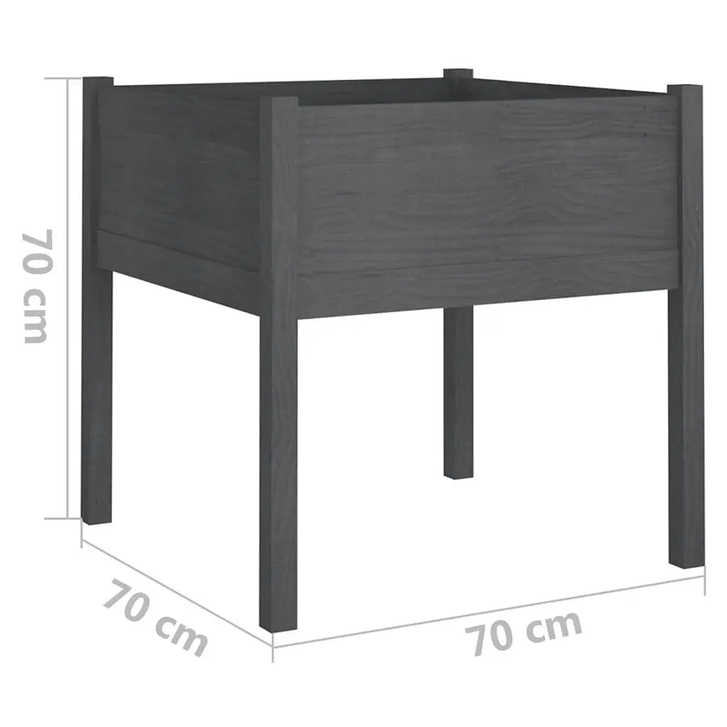 Garden Planters Outdoor Use Large Deep Wide Planter Pots 70 x 70 x 70 cm Grey 2 Pieces