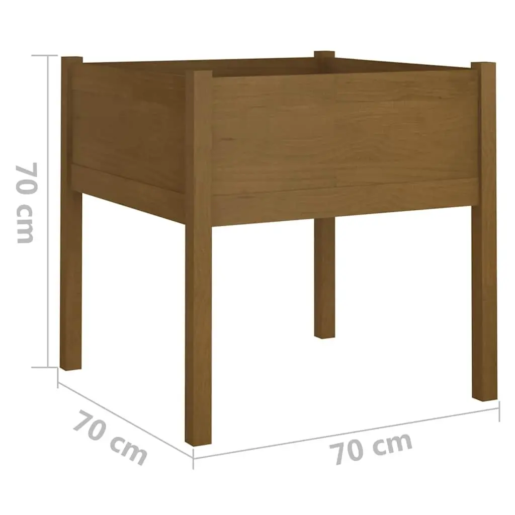 Garden Planter Box Solid Pinewood Brown Outdoor Flower Pot Large Deep Wide