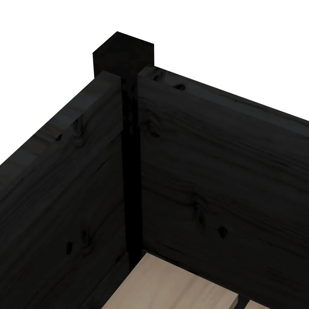 Garden Planters Outdoor 70x70x70 cm Black 2 Piece
