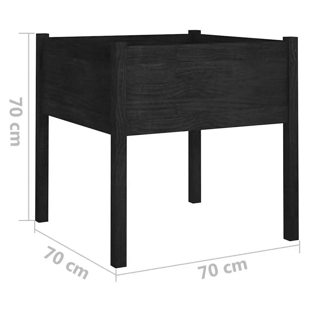 Garden Planters Outdoor 70x70x70 cm Black 2 Piece