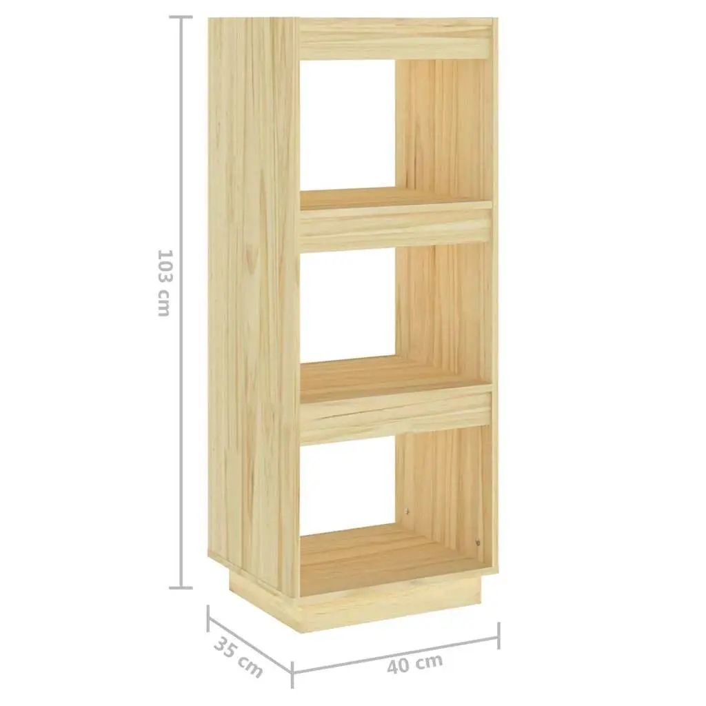Solid Pinewood Book Cabinet Room Divider Bookshelf Storage Organiser 40x35x103cm