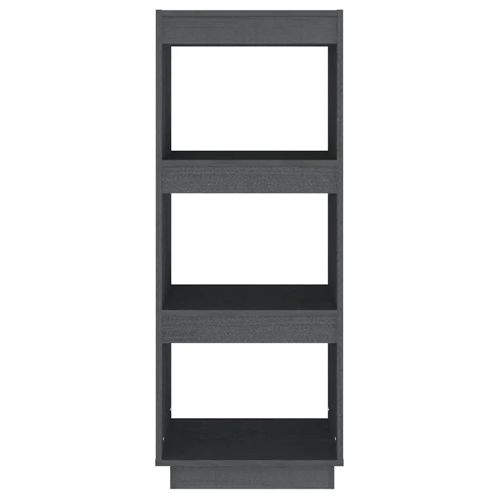 Book Cabinet Room Divider Bookshelf Grey Solid Pinewood Storage 40x35x103cm