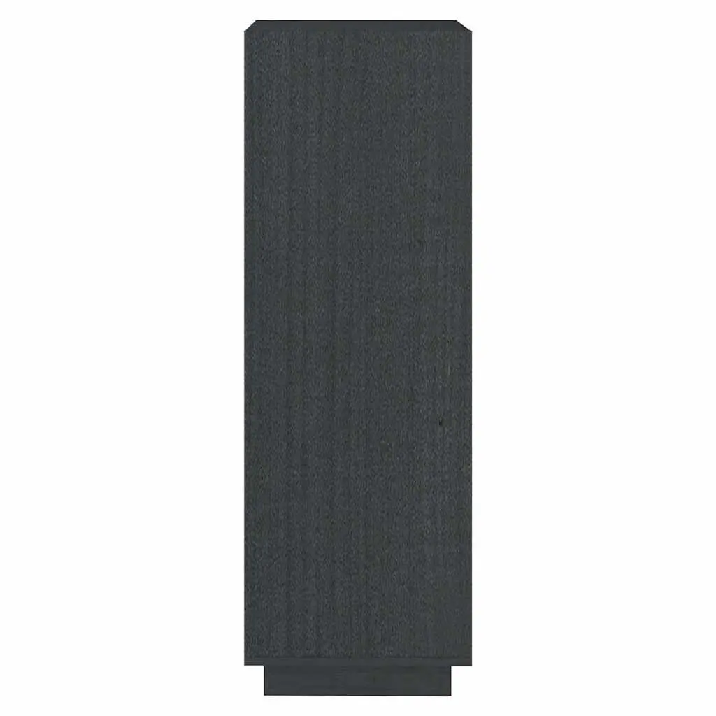 Book Cabinet Room Divider Bookshelf Grey Solid Pinewood Storage 40x35x103cm