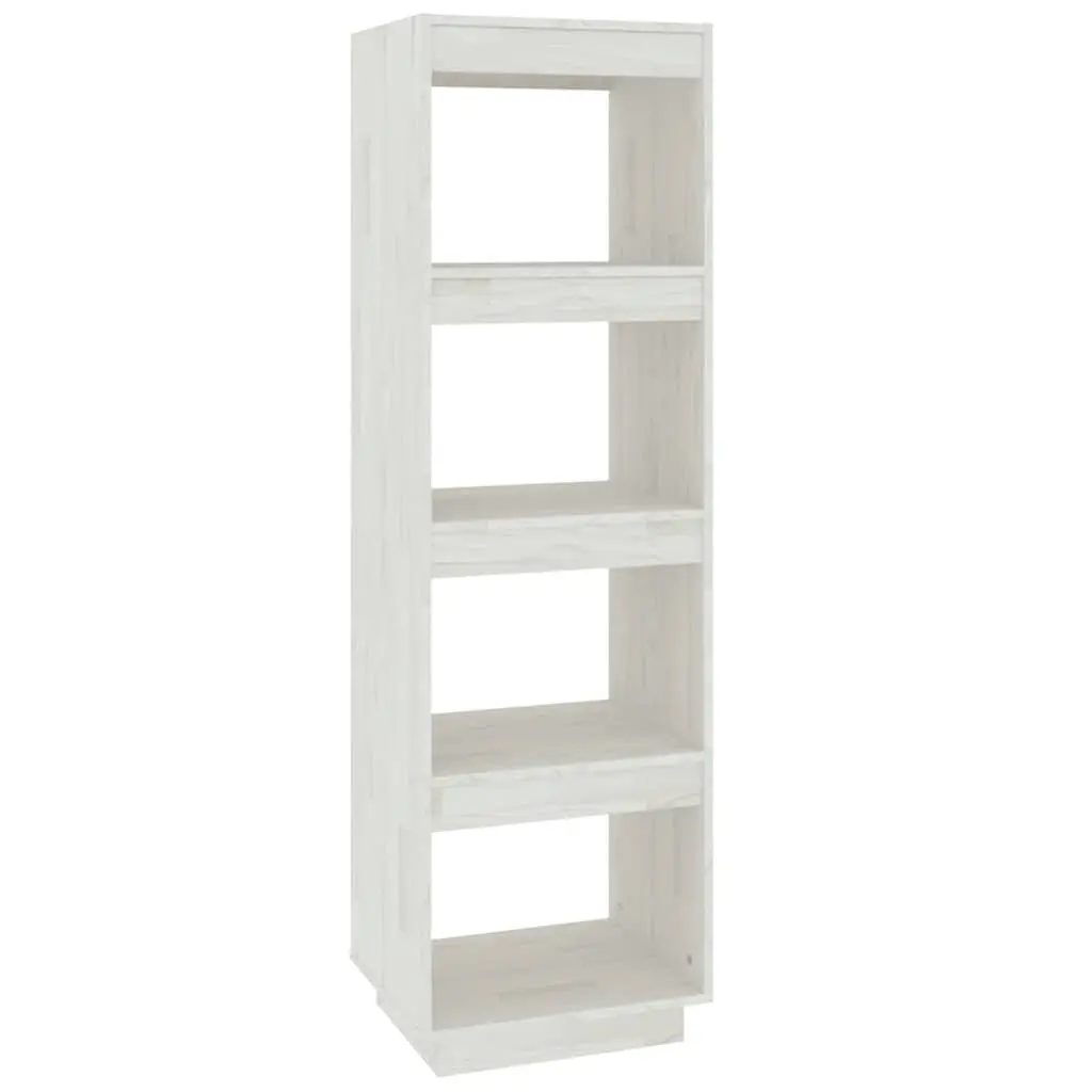 Book Cabinet Room Divider White 40x35x135 cm Solid Pinewood Storage Shelf