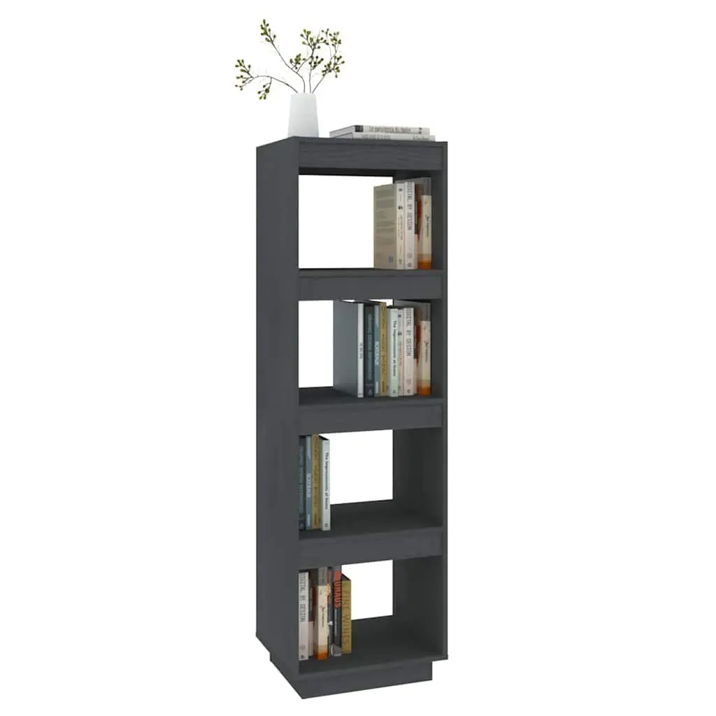 Wooden Bookcase Storage Unit Grey Room Divider for Living Space 40x35x135cm