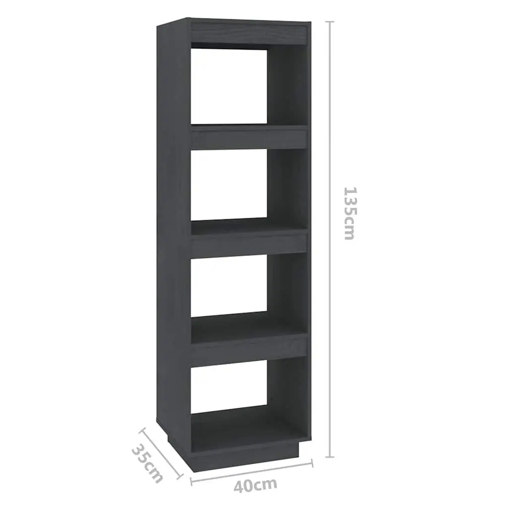 Wooden Bookcase Storage Unit Grey Room Divider for Living Space 40x35x135cm
