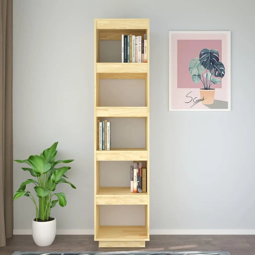 40x35x167cm Solid Pinewood Bookshelf and Divider