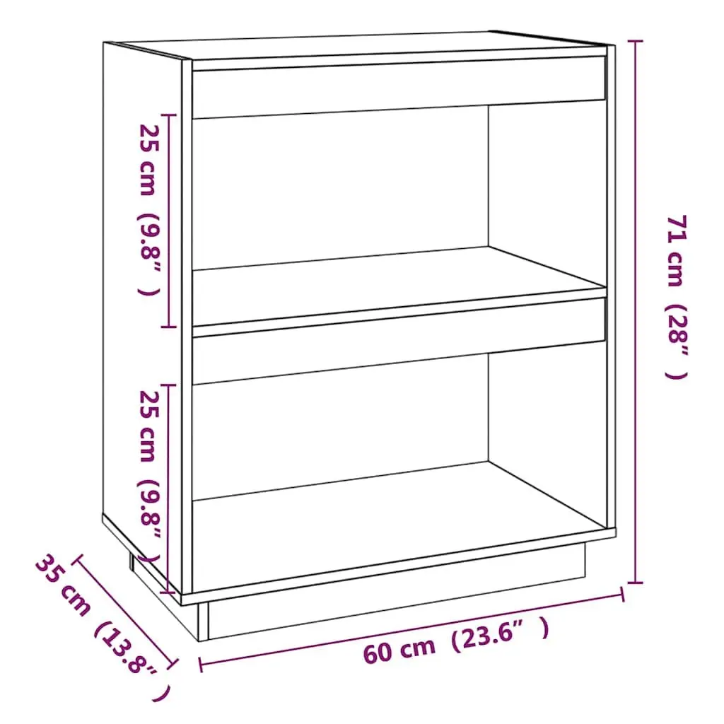 Wooden Book Cabinet Storage Shelf Organizer Stand Display Bookcase 60x35x71cm