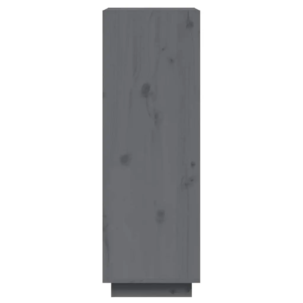 Grey Book Cabinet Room Divider 60x35x103 cm Solid Pinewood Shelving Unit