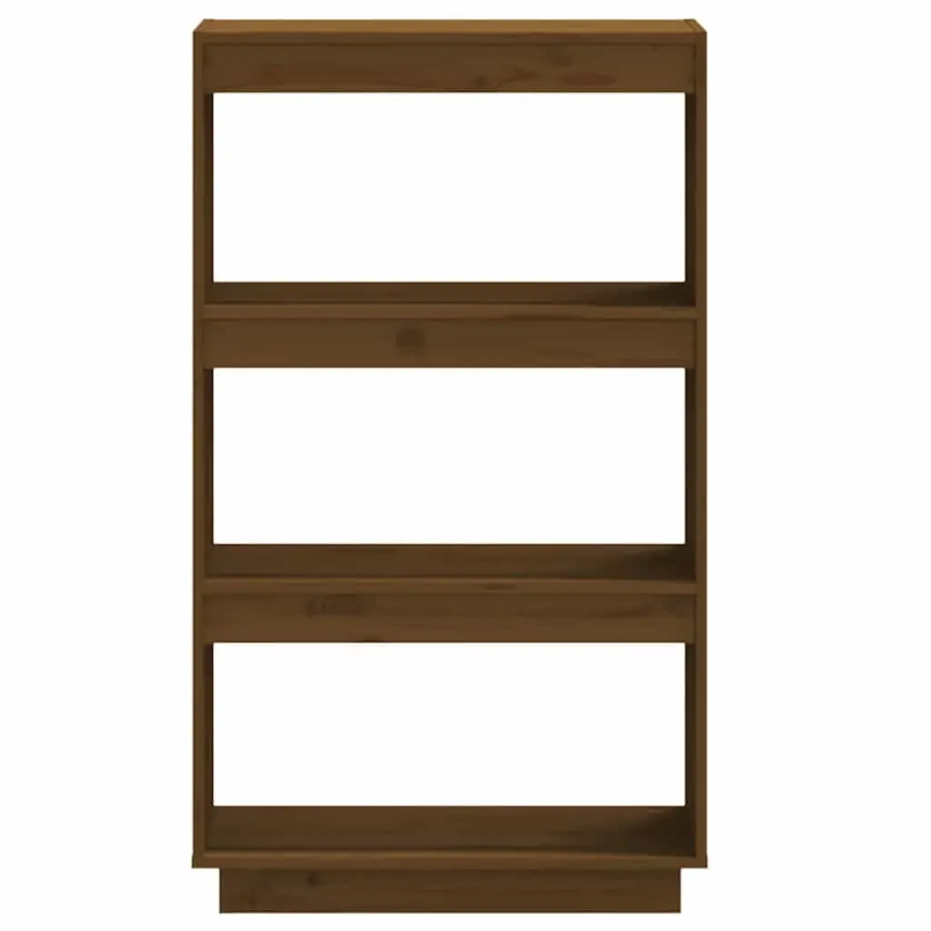 Book Cabinet Room Divider Honey Brown Wooden Shelving 60W x 35D x 103H cm
