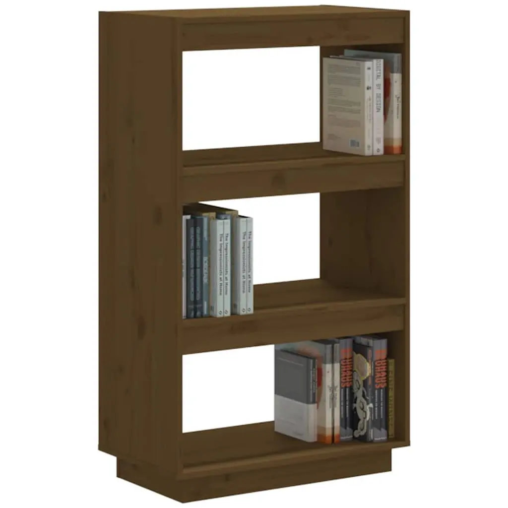 Book Cabinet Room Divider Honey Brown Wooden Shelving 60W x 35D x 103H cm