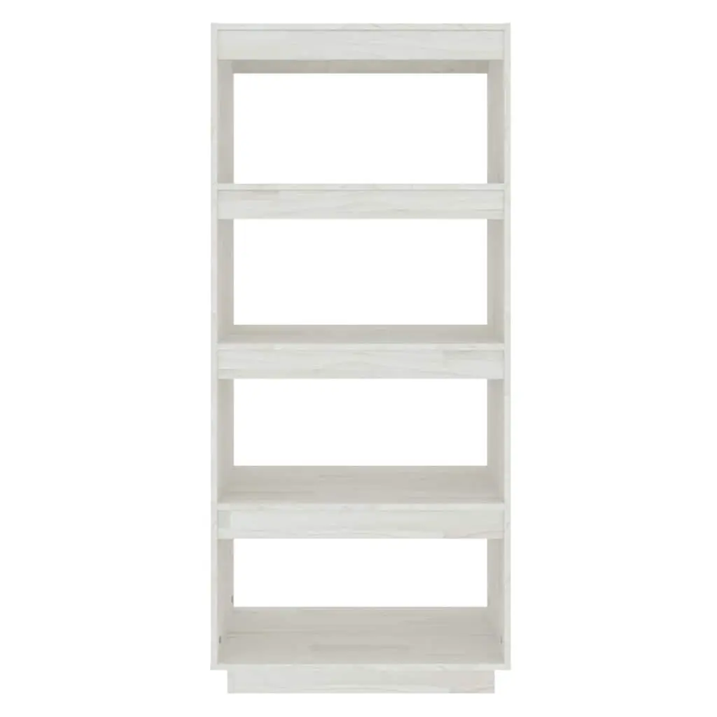 60x35x135 cm White Solid Pinewood Shelf Cabinet