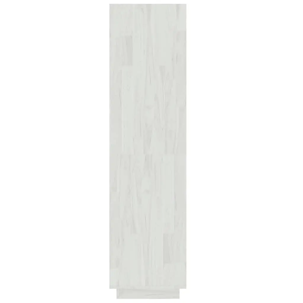 60x35x135 cm White Solid Pinewood Shelf Cabinet