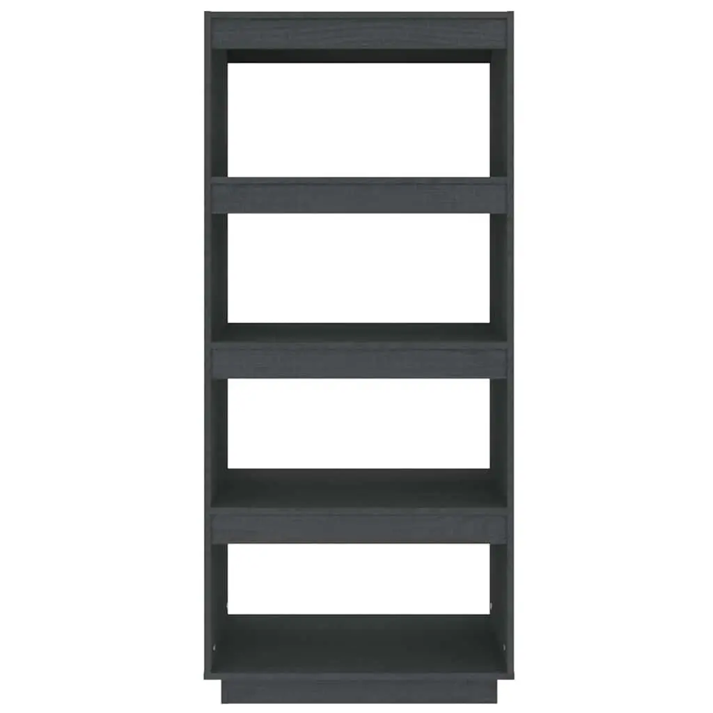 Grey Wooden Book Cabinet Storage 60x35x135cm Room Divider with Multiple Shelves for Living Space