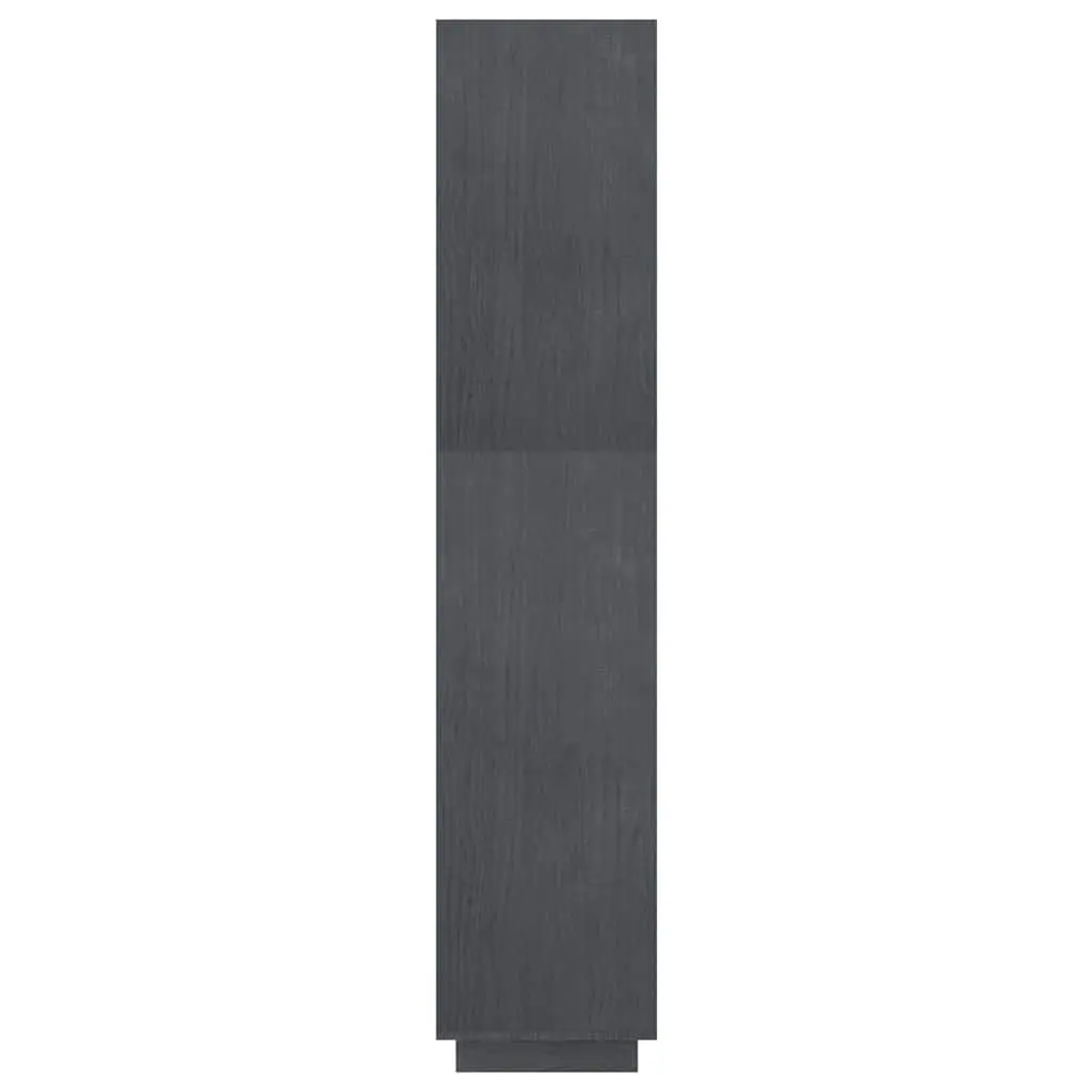 Book Cabinet 60x35x167cm Grey Solid Pinewood Storage Unit