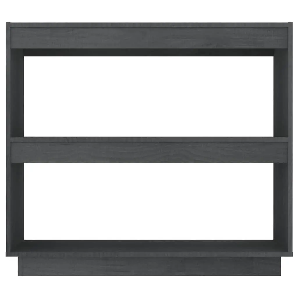 Book Cabinet Grey Wooden Bookshelf Solid Pinewood Storage Shelves Organiser