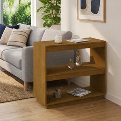 Wooden Book Cabinet: 80x35x71 cm, Solid Pinewood
