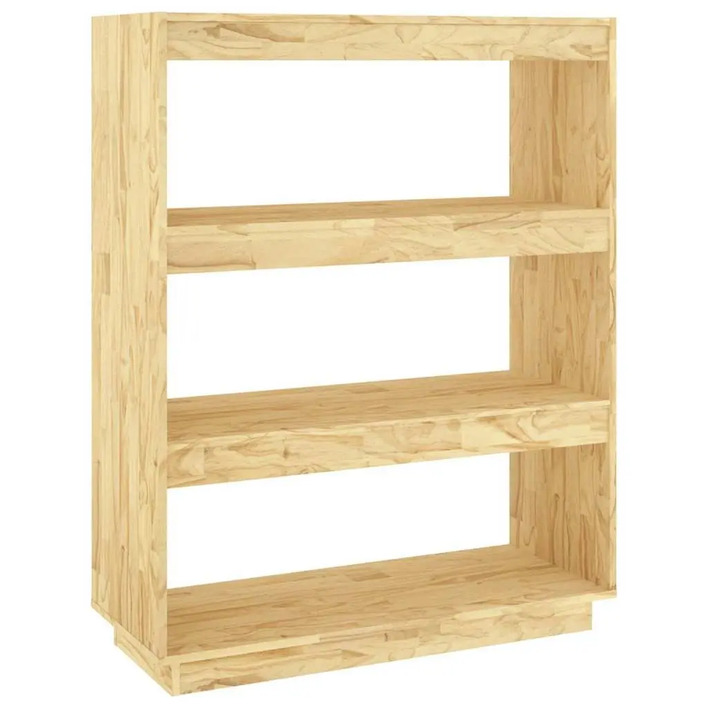 Pinewood Bookcase Storage Cabinet Room Divider Standing Shelves Brown 80W x 35D x 103H cm