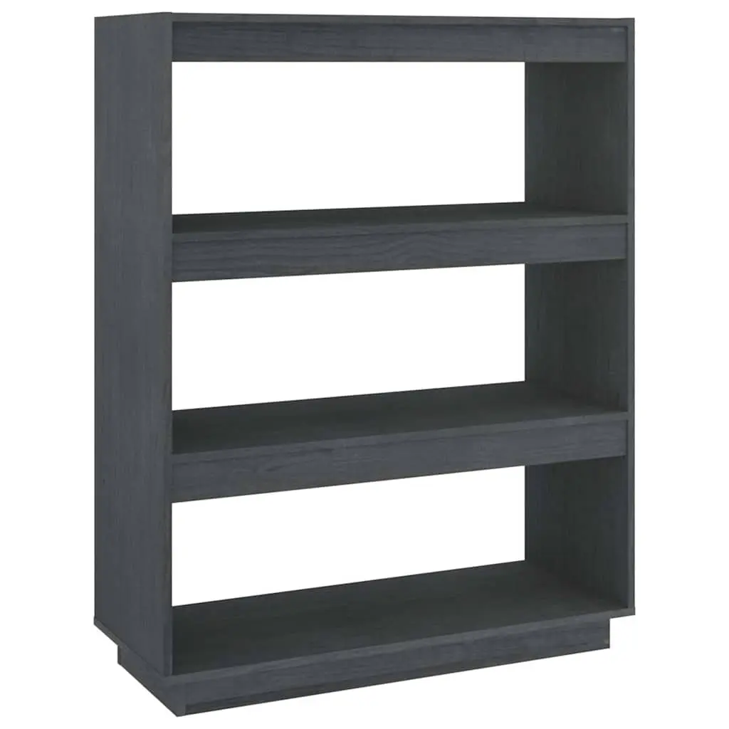 Grey Wooden Bookshelf Divider Multifunctional Storage Unit 80x35x103cm