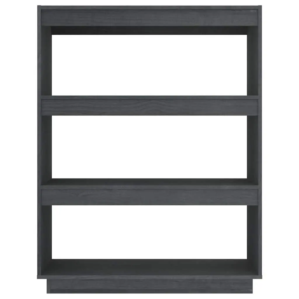 Grey Wooden Bookshelf Divider Multifunctional Storage Unit 80x35x103cm