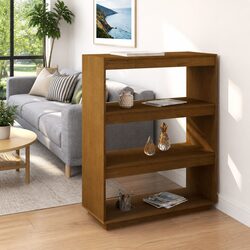 80x35x103cm Wooden Book Cabinet Room Divider, Pinewood