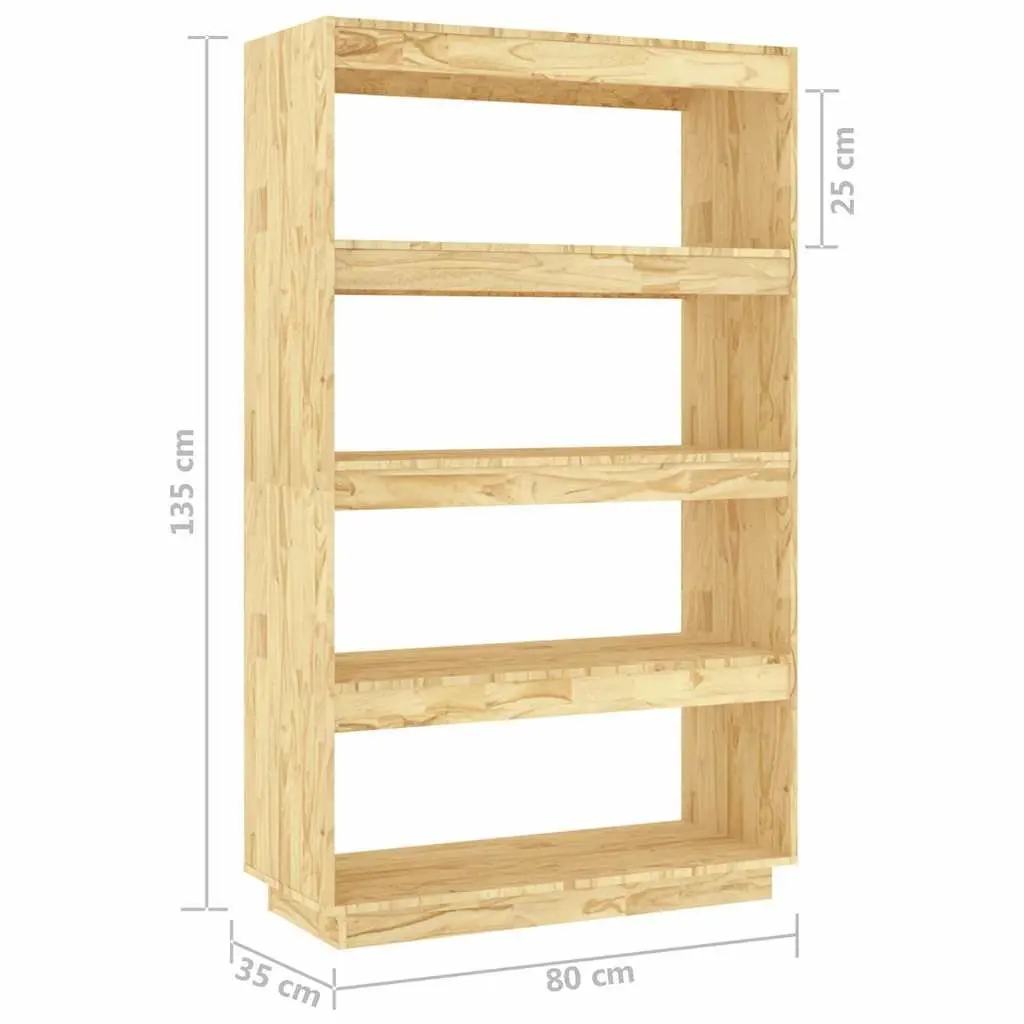 Wooden Book Cabinet Room Divider Shelving Unit 80W x 35D x 135H cm Brown