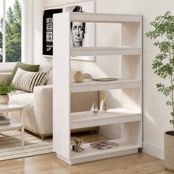 White Wooden Book Cabinet Dimensions: 80W x 35D x 135H cm