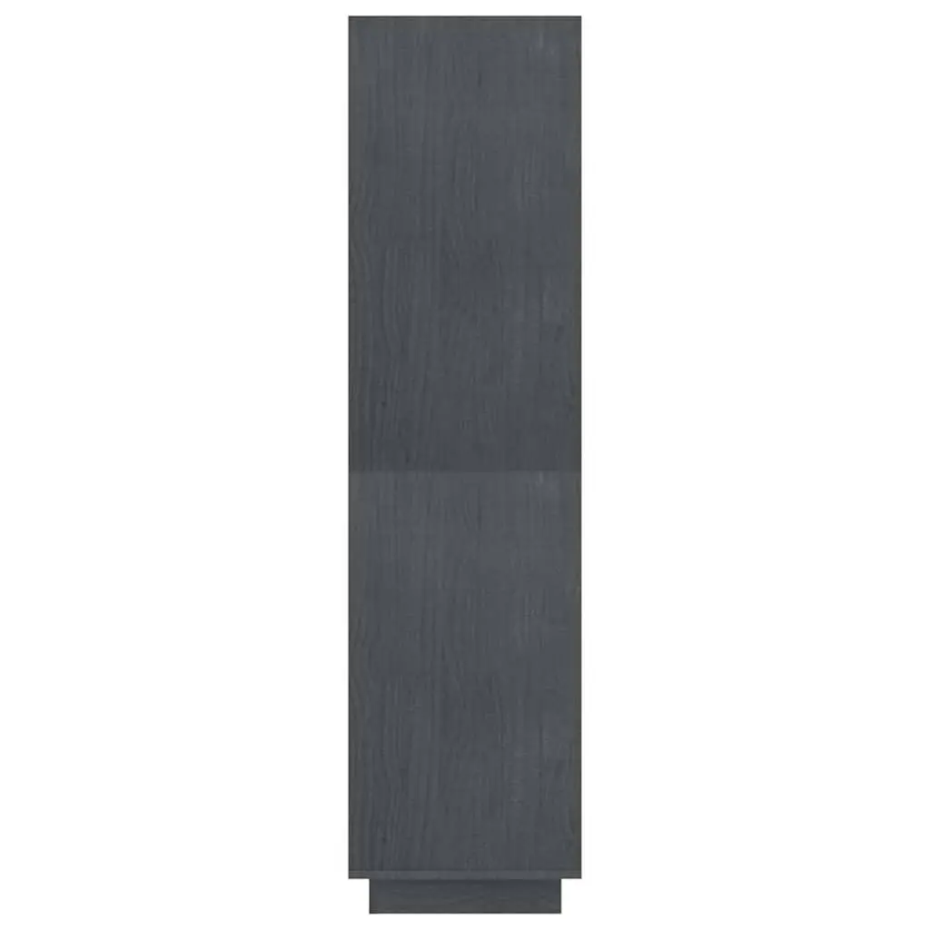 Book Cabinet Room Divider Grey Solid Pinewood Shelving Unit Storage Organizer