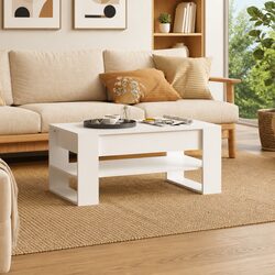 Specifications of White Coffee Table with Storage Shelf