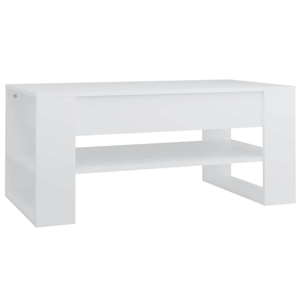 Coffee Table Living Room 102L x 55W x 45H cm White Engineered Wood