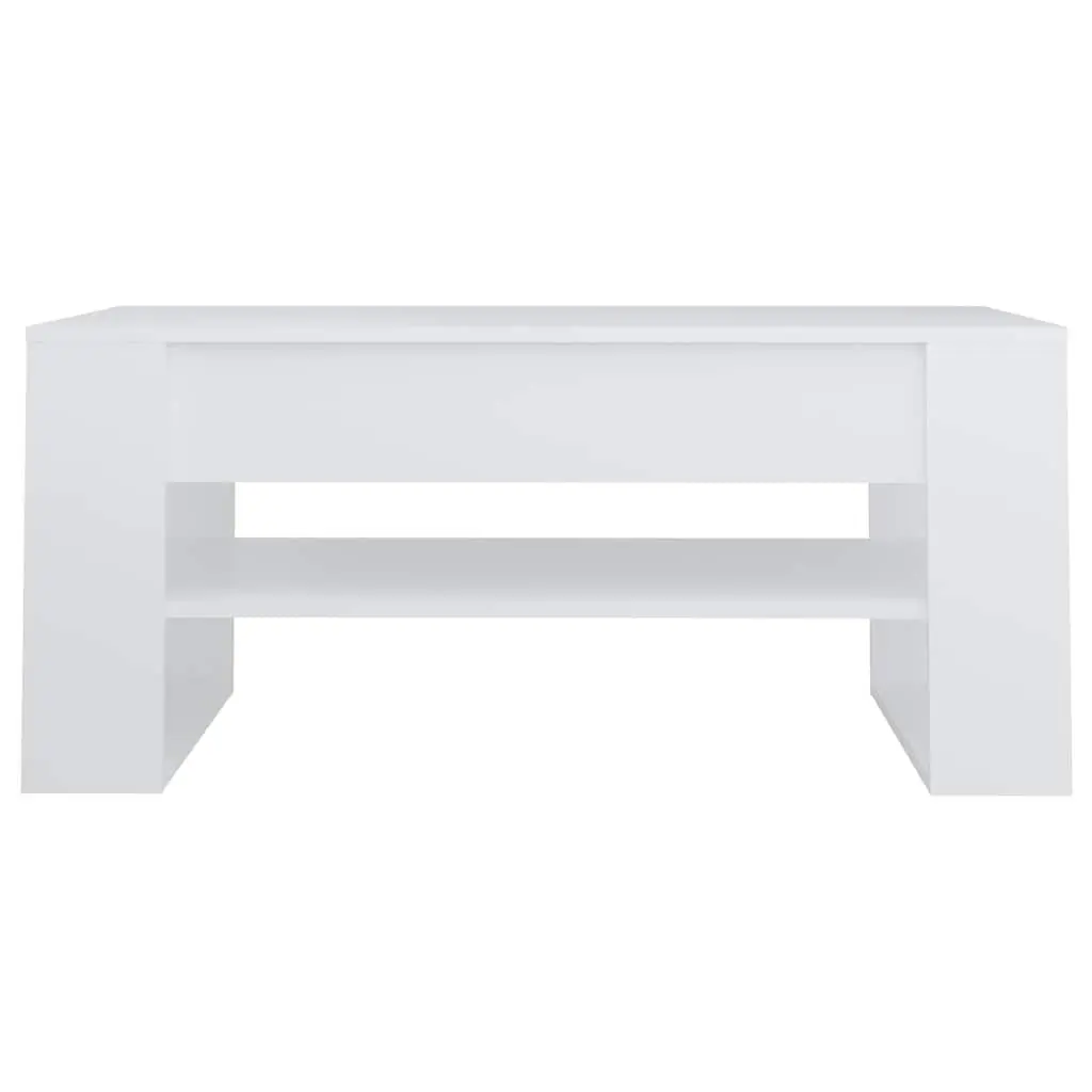 Coffee Table Living Room 102L x 55W x 45H cm White Engineered Wood