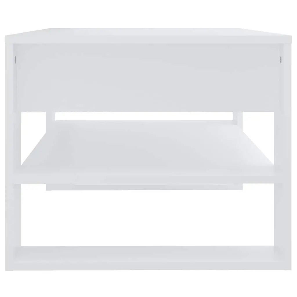 Coffee Table Living Room 102L x 55W x 45H cm White Engineered Wood