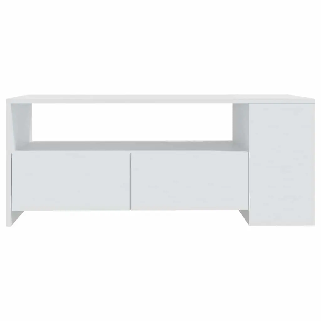 Coffee Table for Living Room White Storage Shelf Drawers Compartments 102L x 55W x 42H cm