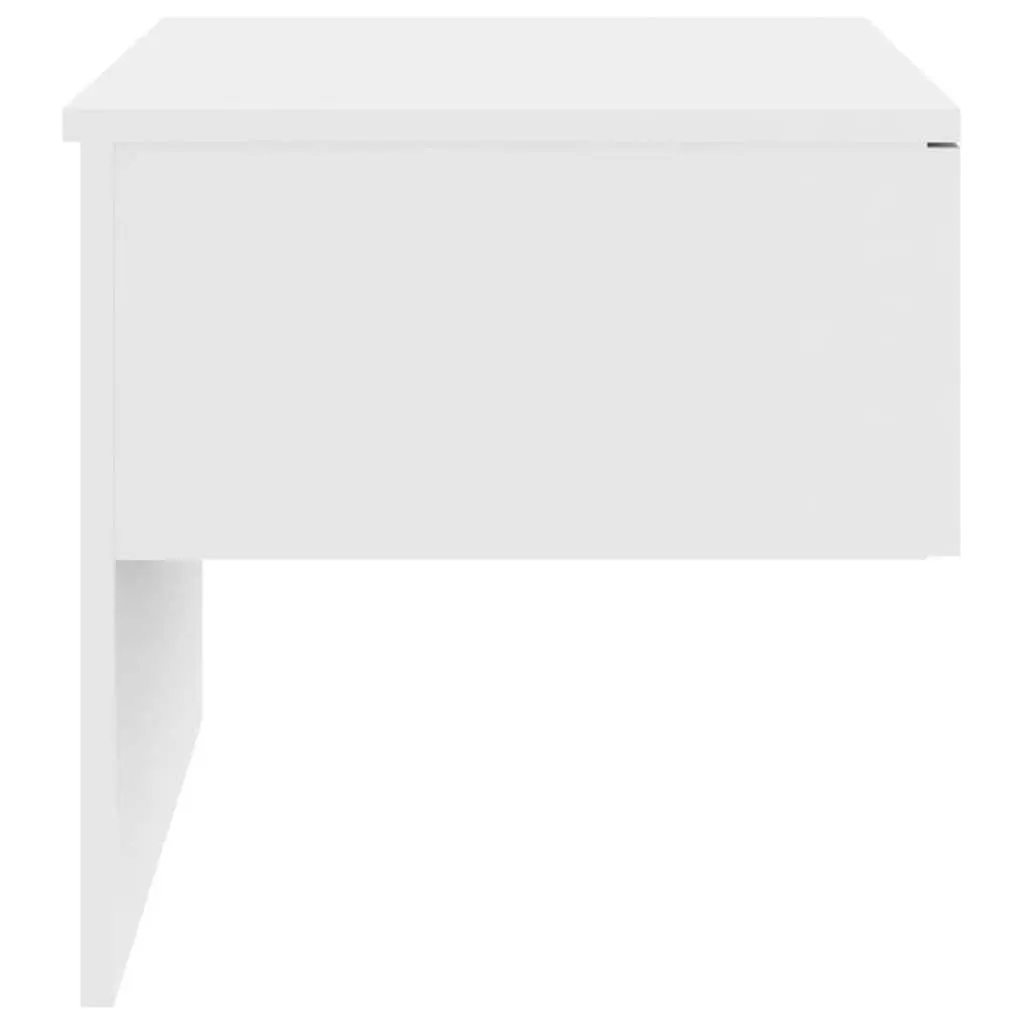 Wall-mounted Bedside Cabinets Set of 2 White Floating Storage Units