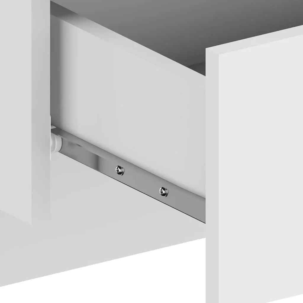 Wall-Mounted Bedside Cabinets 2 pcs High Gloss White Floating Storage Units