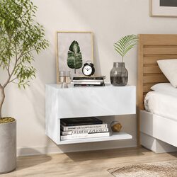 Specifications of White Wall-Mounted Bedside Cabinet