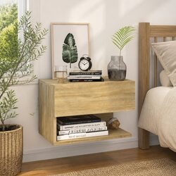 Wall-Mounted Brown Bedside Cabinet: Specs and Features