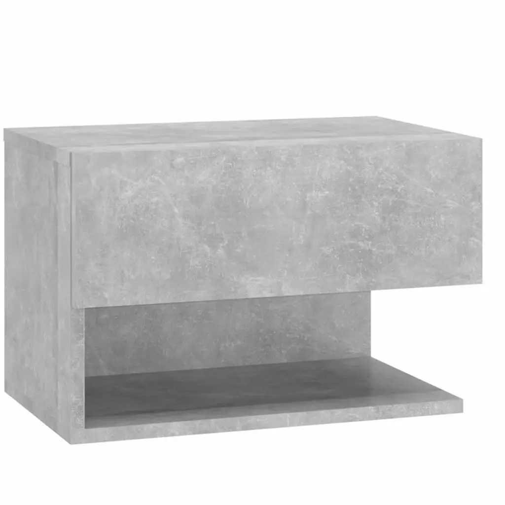 Wall-mounted Bedside Cabinets 2 pcs Grey Floating Storage Shelves Unit